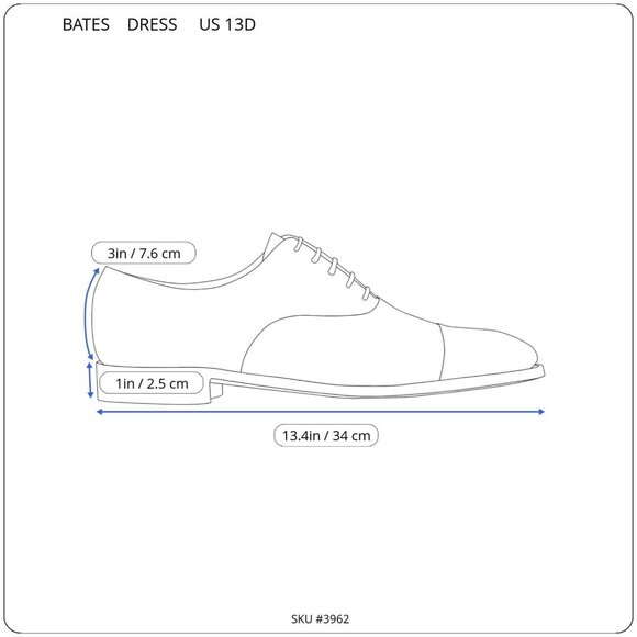 Bates Men's Black Uniform Leather Oxford Shoes Size 13d 158-25-000875-1521 - Picture 6 of 12